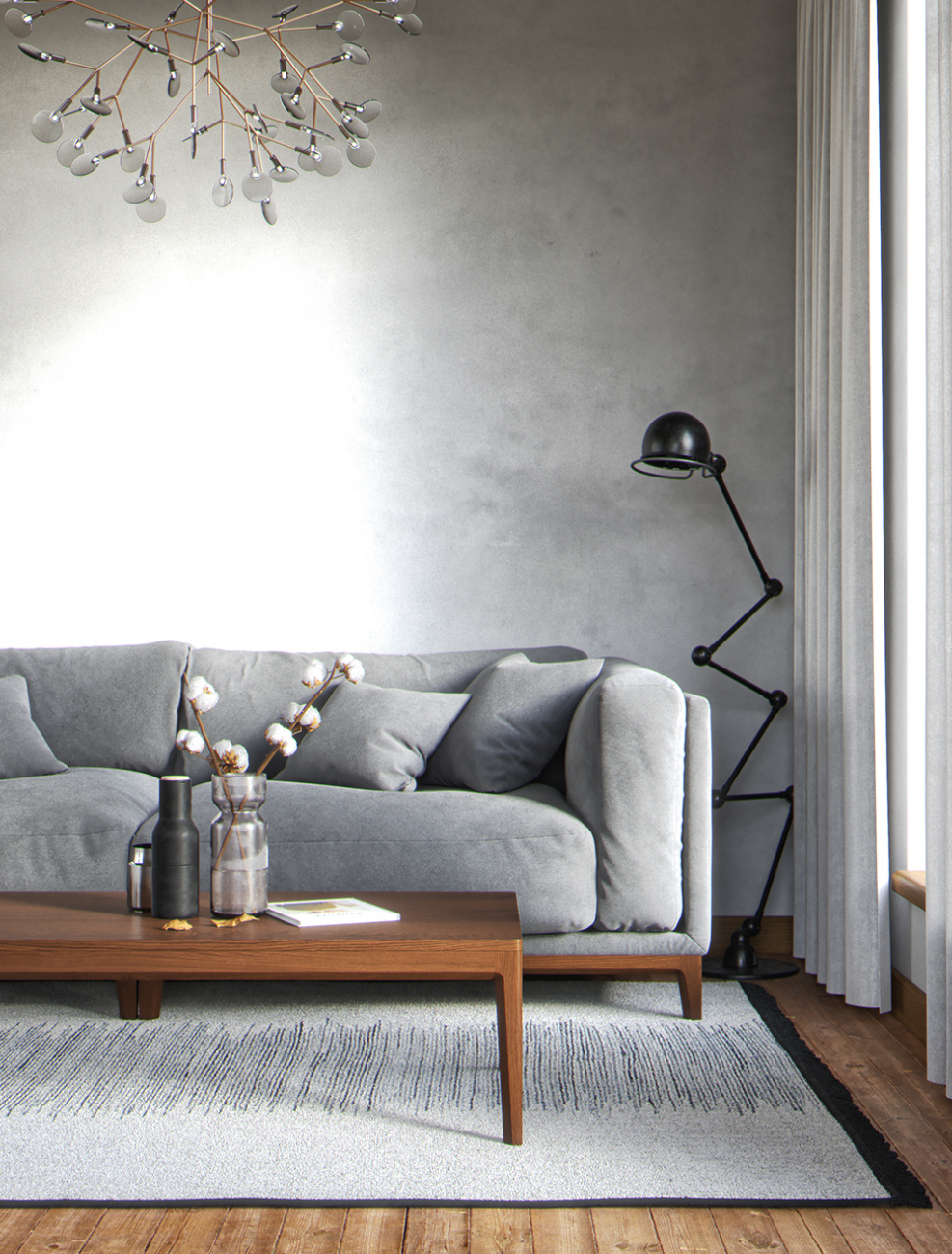 Журнальный столик прямоугольный 100 см черный дуб Case №3 THE IDEA  210099 Черный  - Вид №3