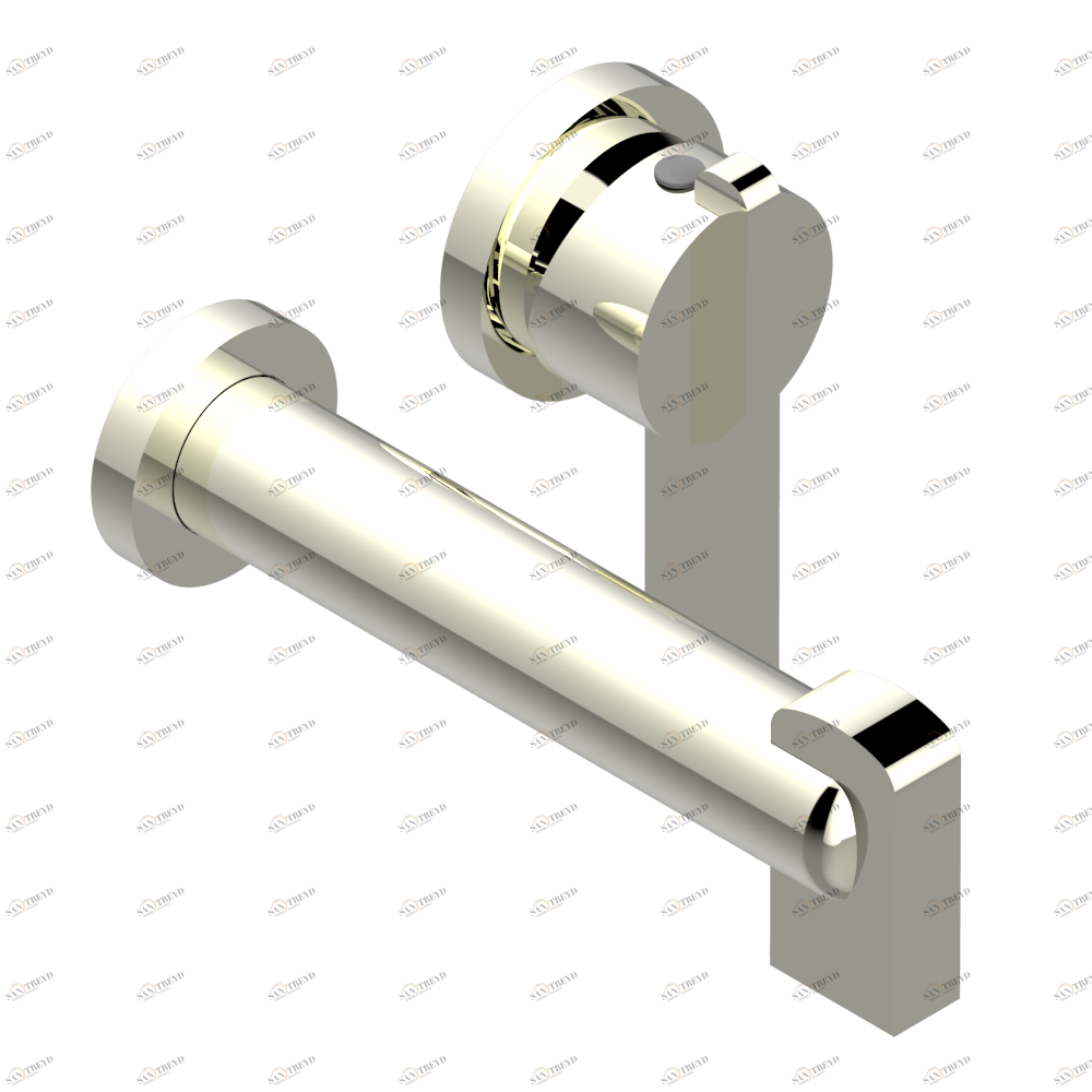 U2B-6541B Trim only for Built-in basin mixer with spout (two x 1/2'' inlets and one 1/2'' outlet), without waste Thg-paris Le 11 с рукоятками Покрытие PVD никель U2B 6541B CAT.F