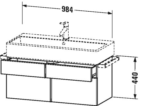 VA650802121 Vero Air Тумбочка подвесная Орех темный декор Duravit - Вид №1