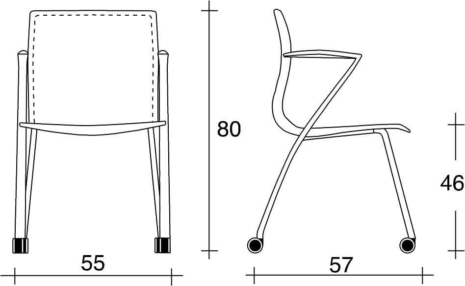 Кожаный мягкий стул с колесами с подлокотниками TALIN Webtop ARCH-00024834 - Вид №1