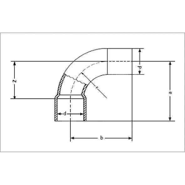 15001A18 SANHA 5001A отвод 90° ВП-НП, медь 18 мм  - Вид №1
