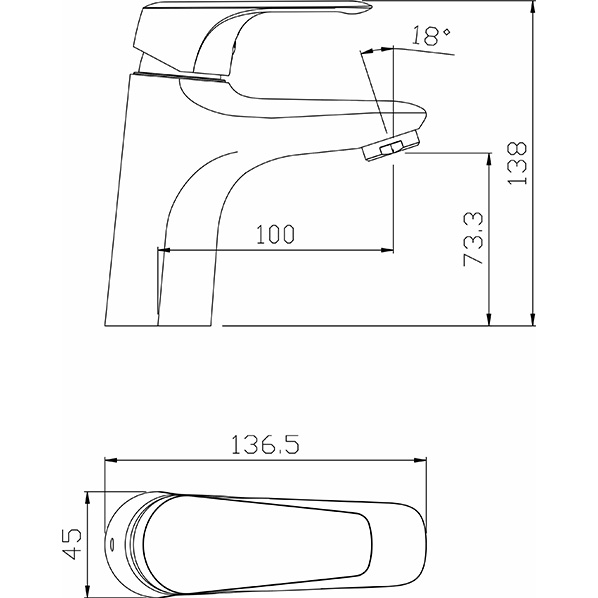 35-04L ATLANTA  Смеситель для умывальника  ARGO kran 3504latlanta - Вид №1