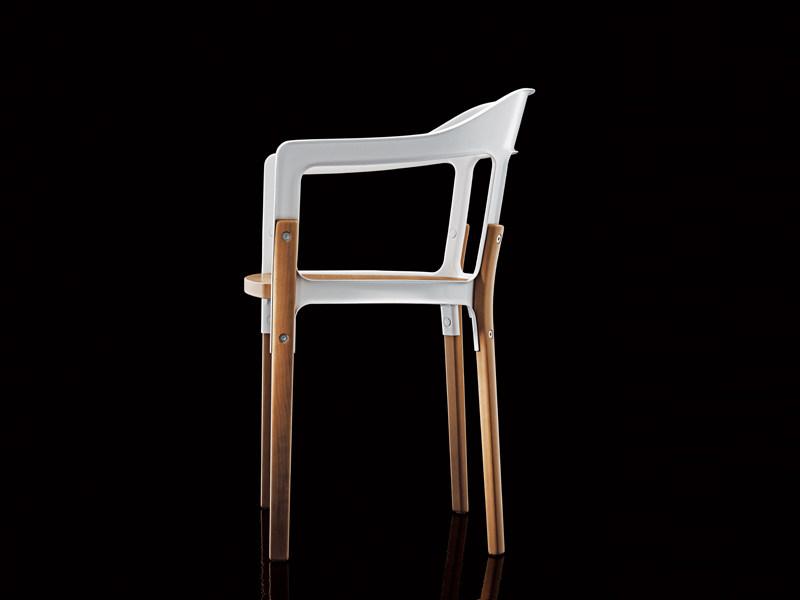 Magis Стул из бука с подлокотниками Steelwood sun-id-1345143 - Вид №1