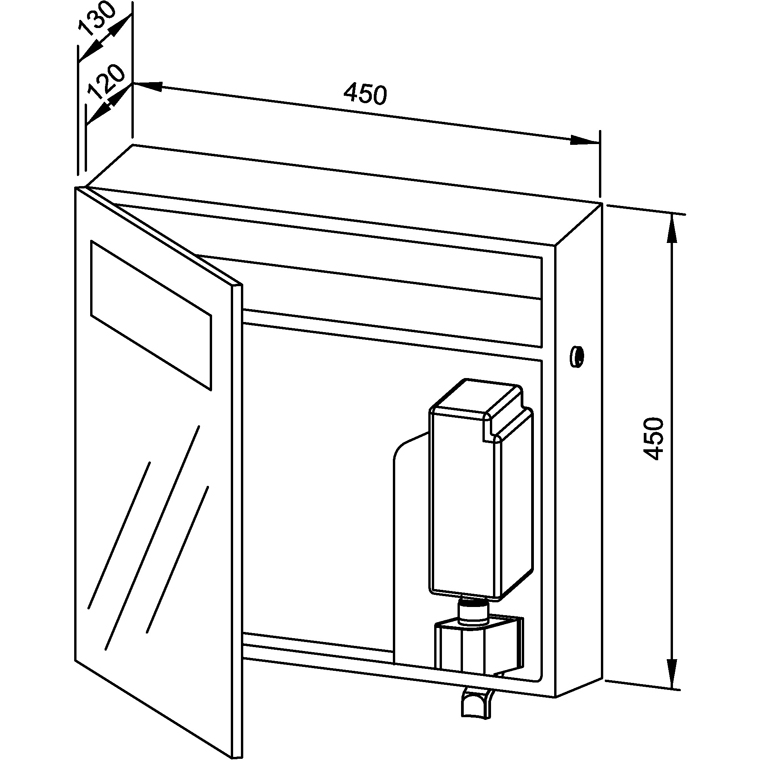 727850 Зеркальный шкаф комбинированный мыло/бумага WP600 WAGNER_EWAR A-LINE Wagner Ewar  - Вид №1