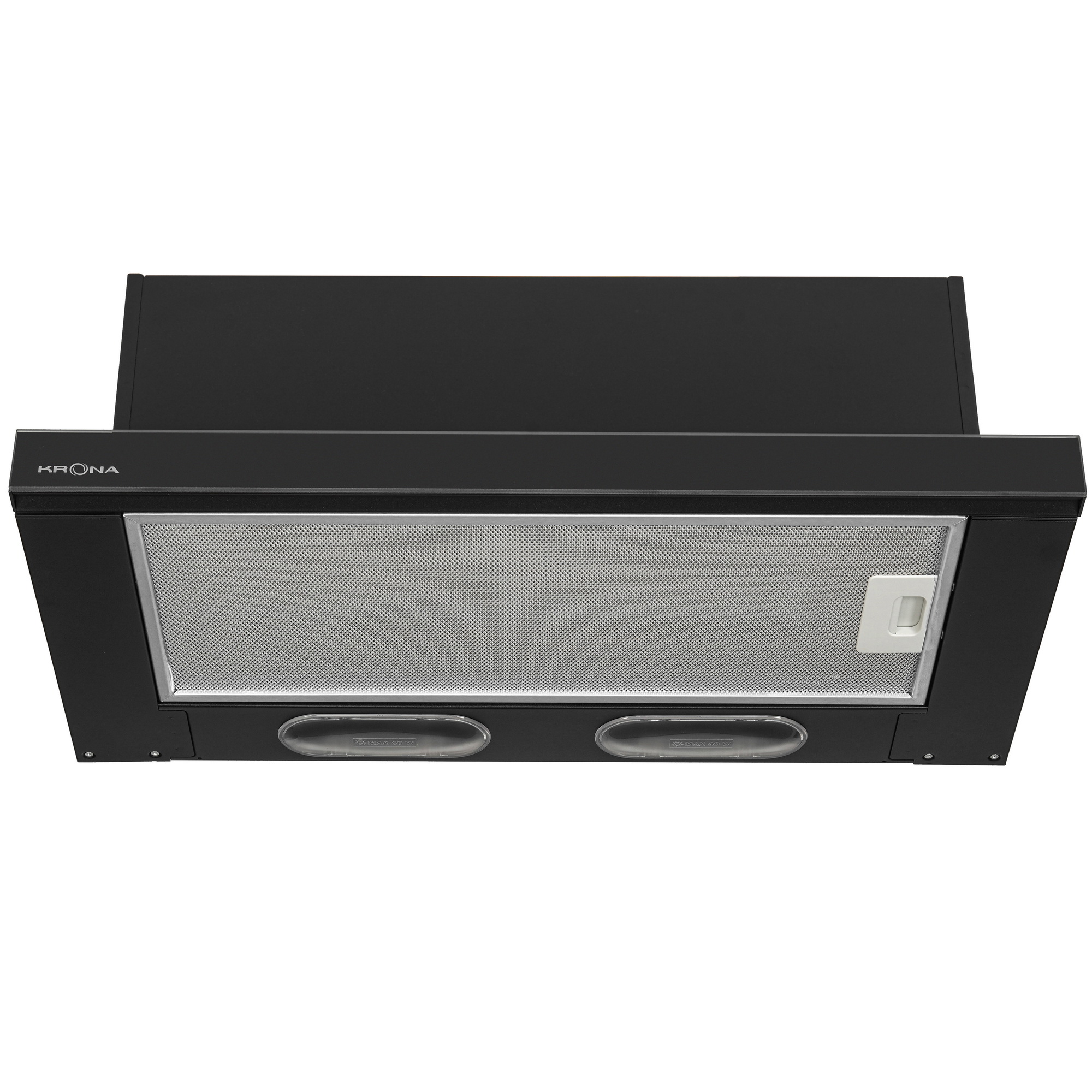 9092406 Вытяжка телескопическая KRONA KAMILLA 600 2DN BL GLASS черный/черный STDN-0068791 - Вид №1