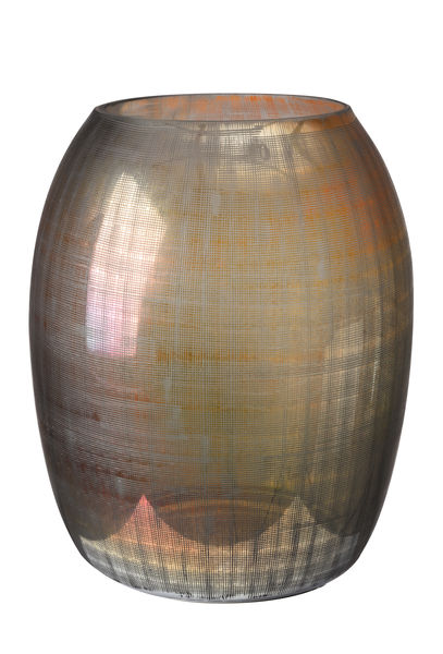 GWPP0048 Ваза из коричневого стекла в клетку ijlbrown 