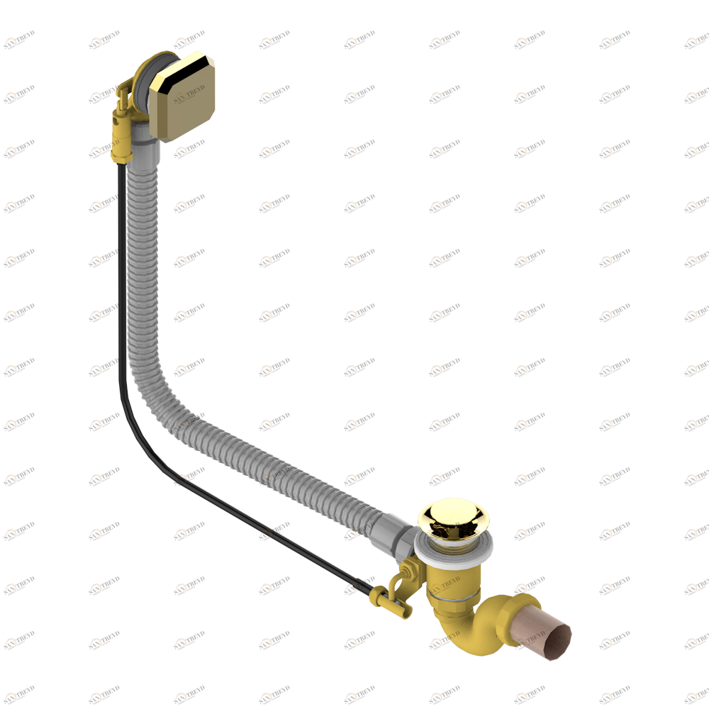 A2B-300/70 Автоматический донный клапан для ванны длина сифона 70 см Thg-paris Metropolis с рукоятками Золото A2B-300/70 CAT.F