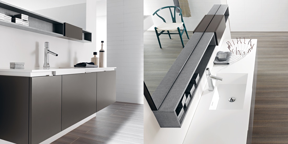 Комбинация ванной комнаты FLY100 в отделке INFINITY Milltek/L06 Cenere/Denim Grigio MILLDUE FLY - Вид №1