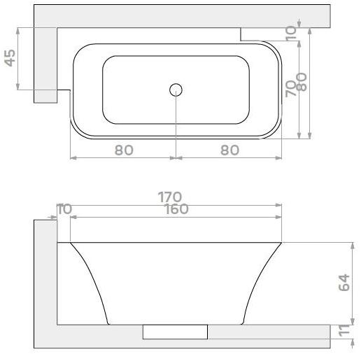 Relax Design Полувставная прямоугольная ванна из luxolid® sun-id-1425988 - Вид №1