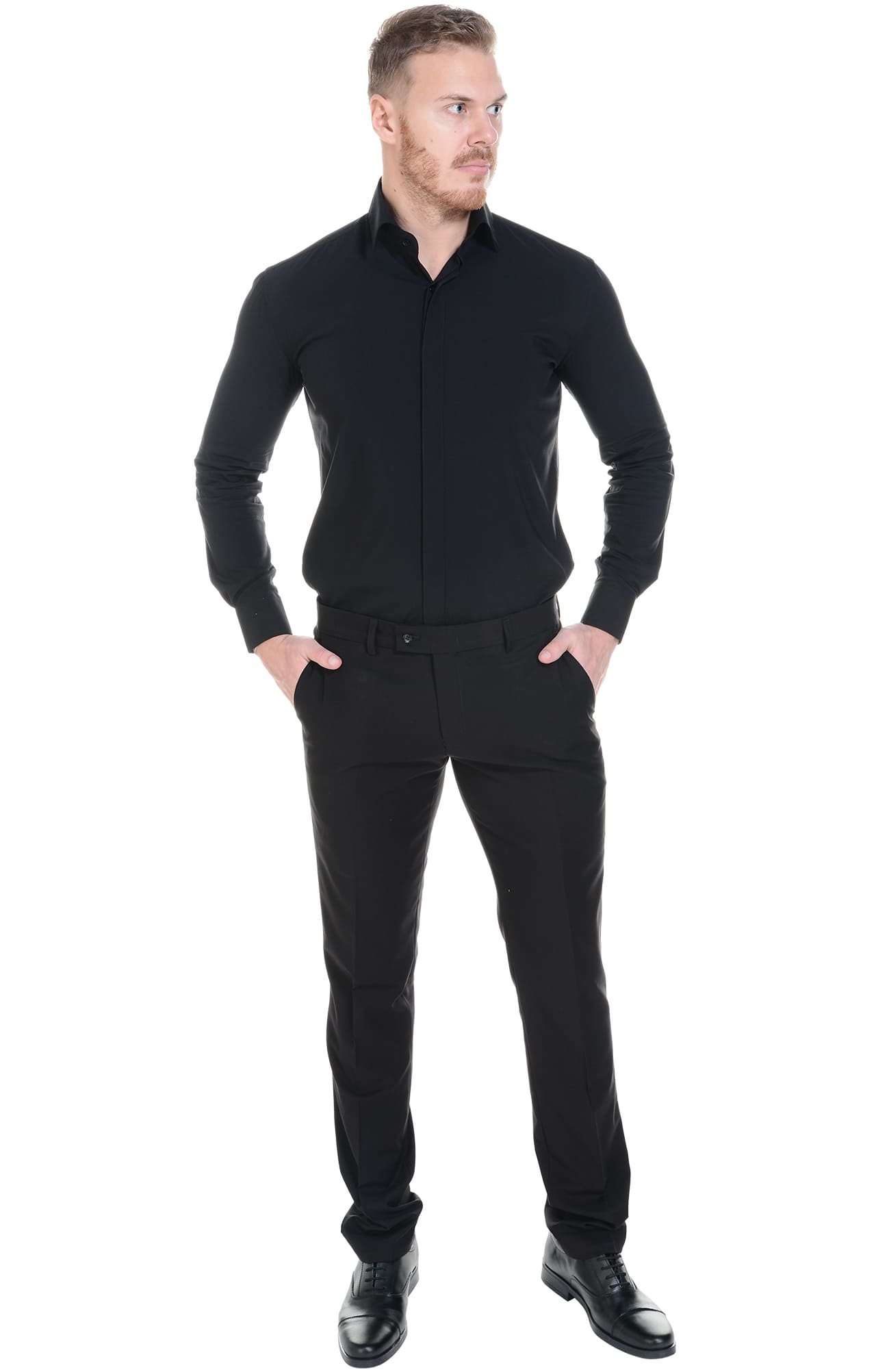 62473 Рубашка мужская  black El-Risto  Корпоративная одежда  размер 39/170-176  - Вид №9