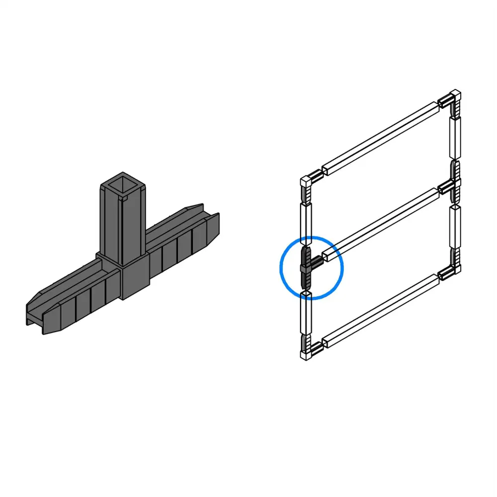 Коннектор Santreyd для мебельных штанг - алюминиевый соединитель 85499996 STLM-0063404 - Вид №2