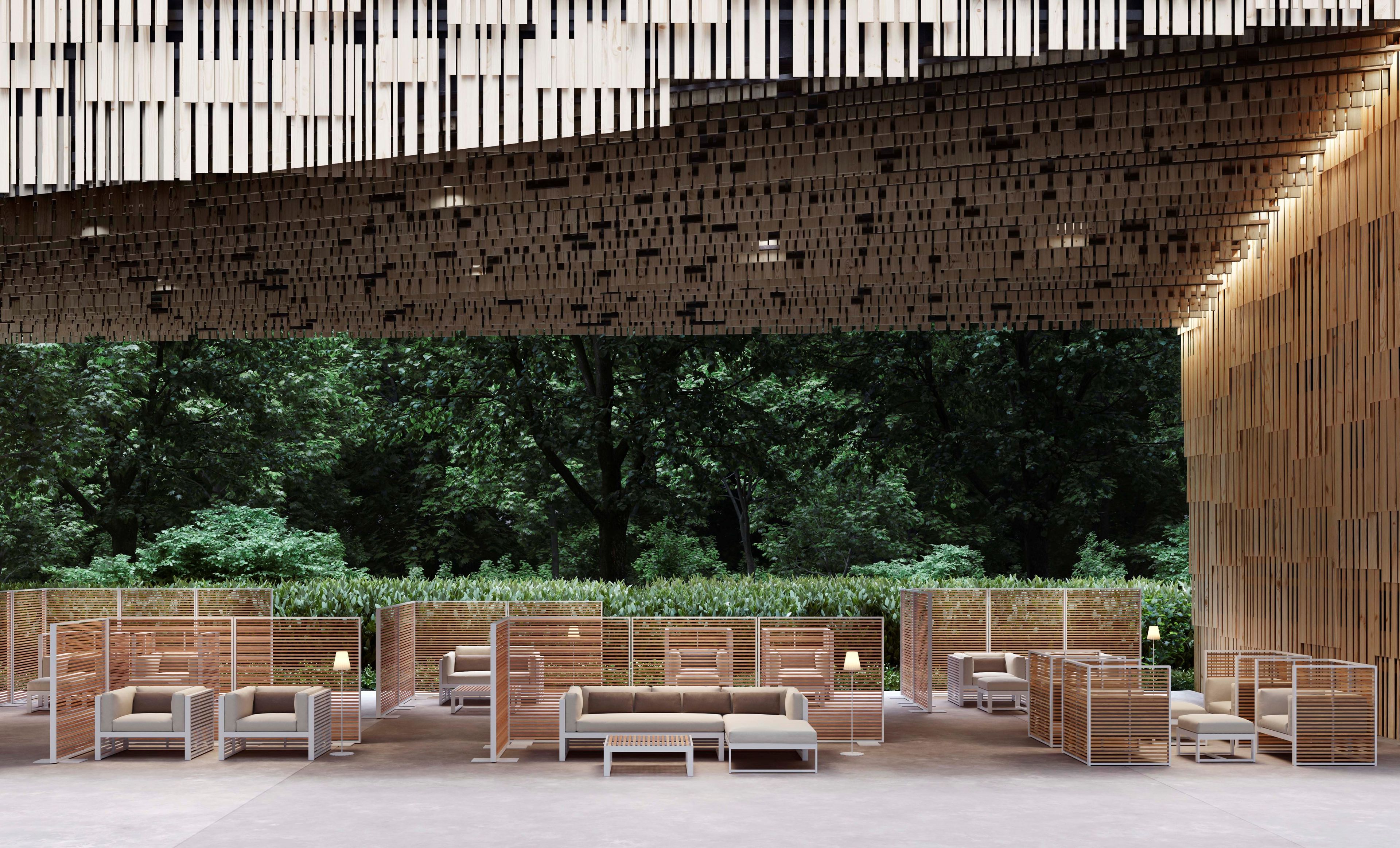 Термокрытая алюминиевая и деревянная перегородка GANDIABLASCO Celosías ARCH-00063177 - Вид №19