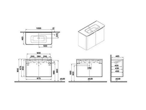 Подвесной шкаф для умывальника со встроенной раковиной VitrA Bathrooms Integra Round ARCH-00049453 - Вид №5