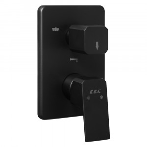 102167305c1-k  Смеситель для ванны скрытого монтажа Tiera, монтируемый на поверхность - 3 стороны - матовый черный