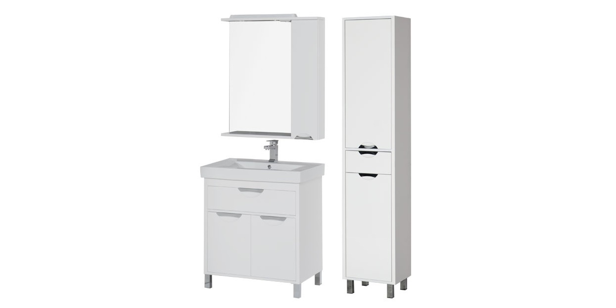 Комплект мебели Aquanet Гретта 75 белый 00170886 - Вид №1