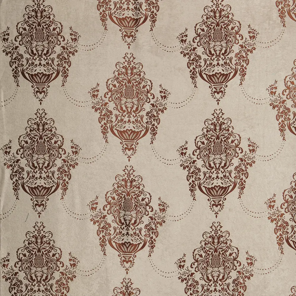 Ткань димаут «Вазоны», 280 см, вензель, цвет коричневый ТОРГОВЫЙ ДОМ ТЕКСТИЛЬ STLM-2181438 - Вид №1