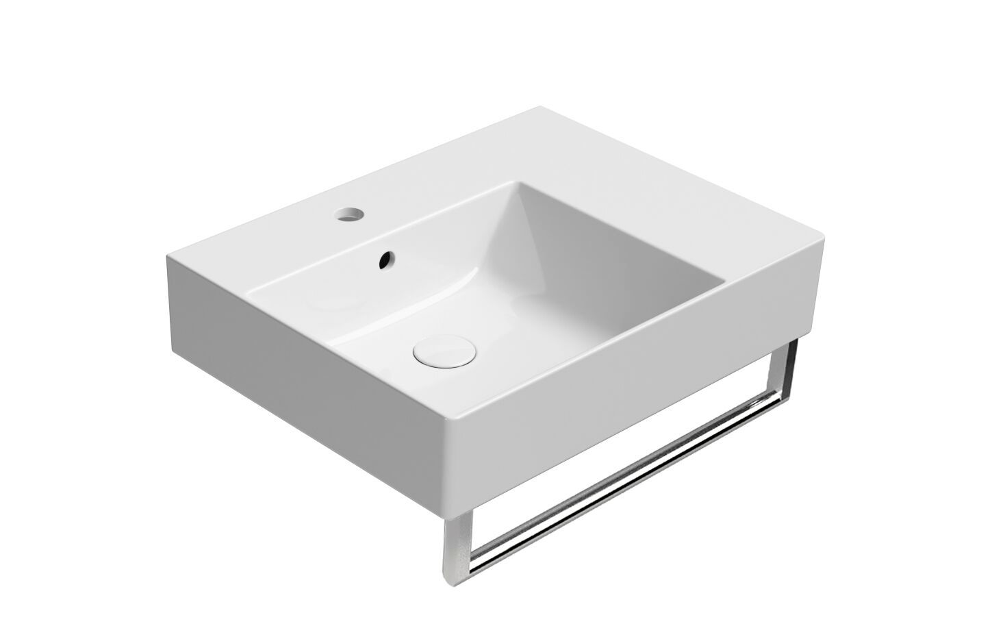 Керамическая одиночная прямоугольная раковина с держателем для полотенец GSI ceramica Kube X ARCH-00074939 - Вид №9