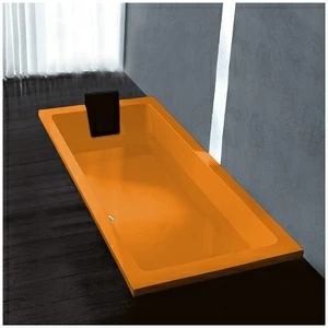 Ванна Gruppo treesse Quadra 170 V0720-SX-O оранжевая прямоугольная встроенная левая