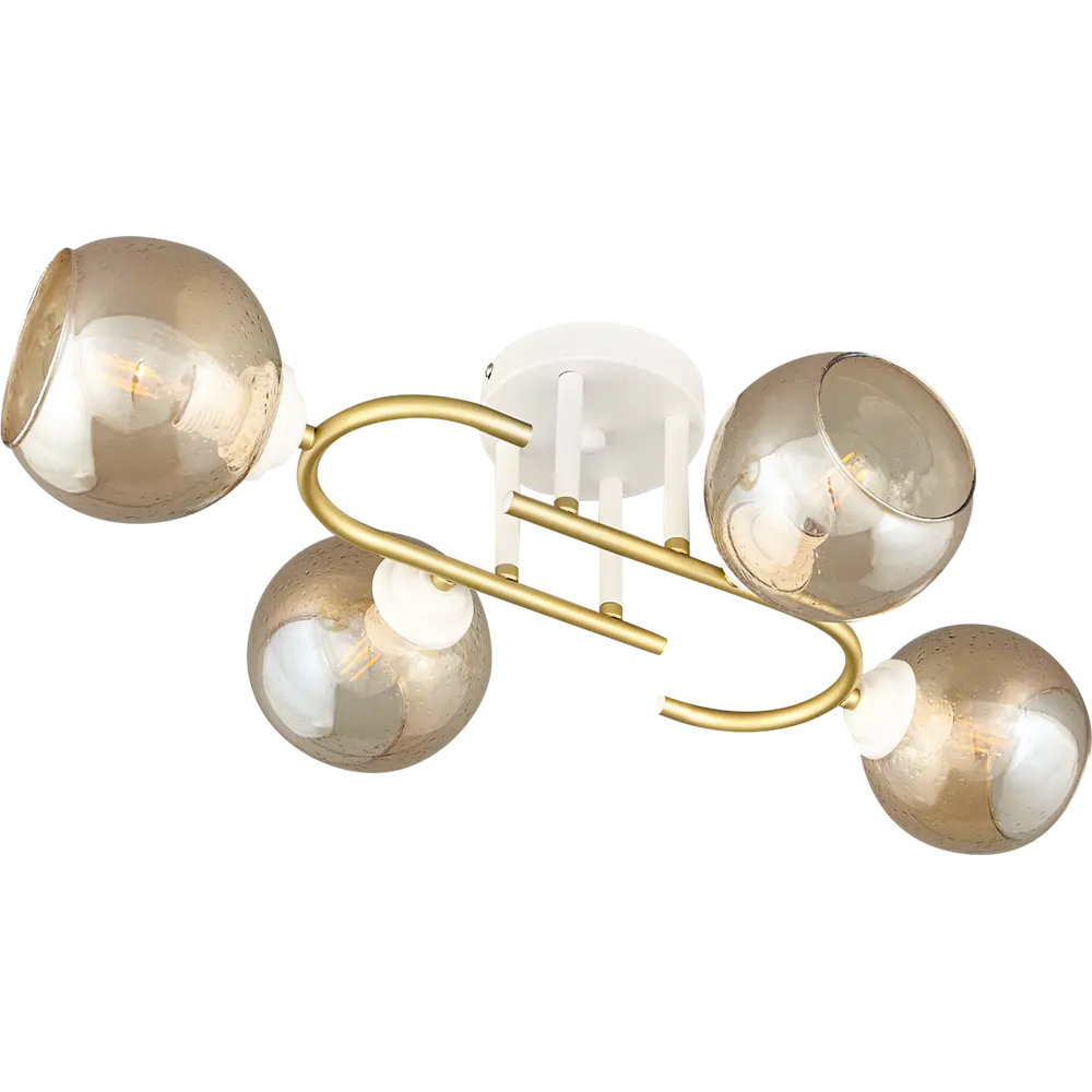 Люстра потолочная Jlight Jerome 3153/4C 4 лампы цвет белый и матовое золото 85233264 STLM-2078493 