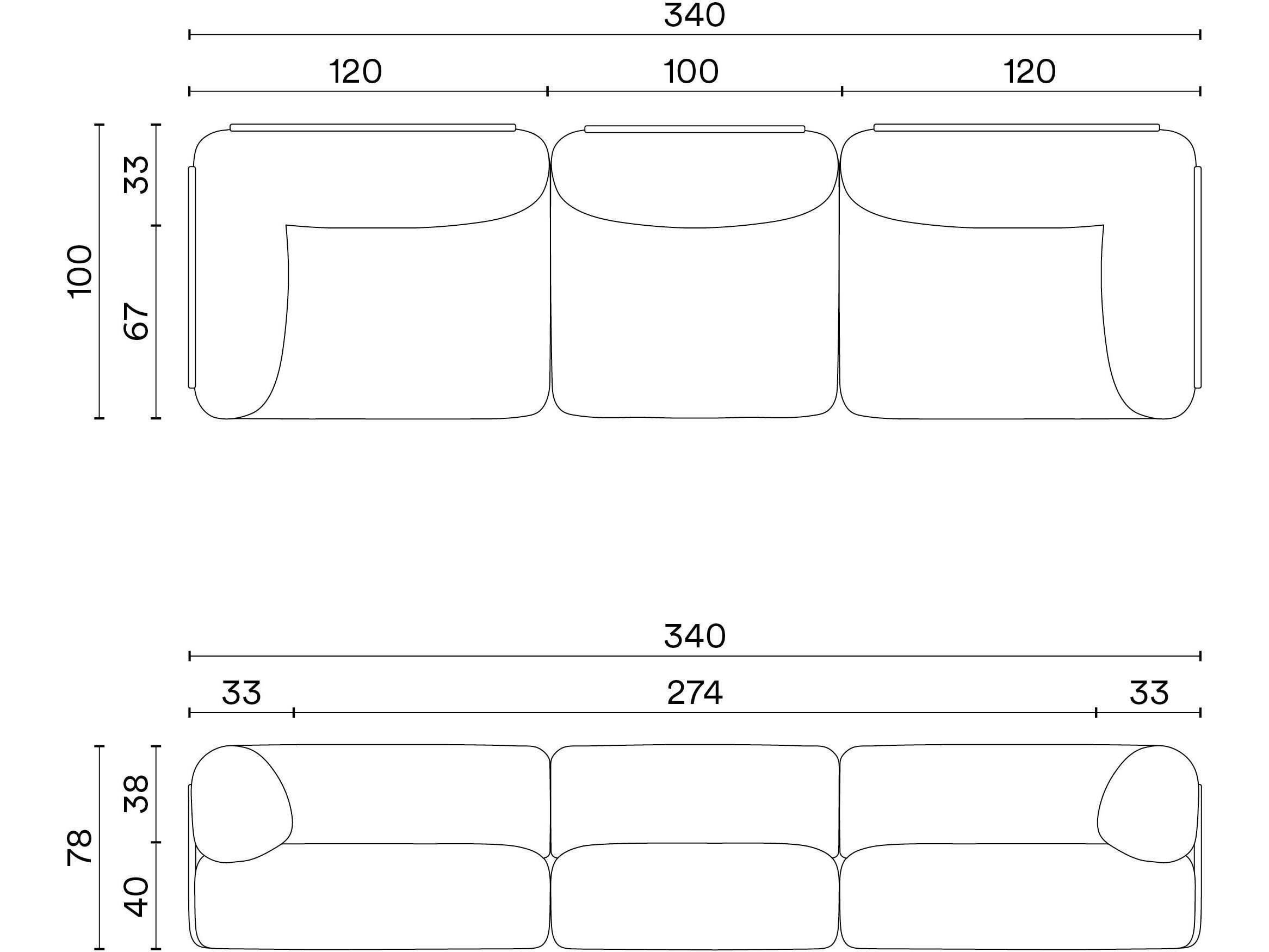 3-местный тканевый диван Noah Living торий ARCH-00042377 - Вид №19