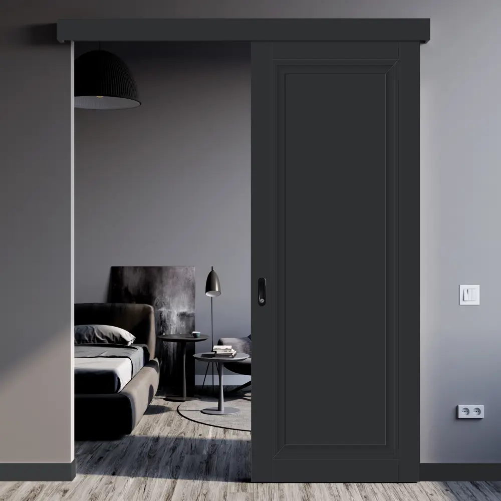 Дверь межкомнатная глухая Нобиле 90x200 см Hardflex цвет антрацит с замком 84491276 STLM-2202390 МАРИО РИОЛИ  - Вид №7