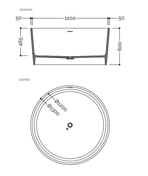 Круглая ванна в центре комнаты Corian® Acquapazza Corian ® elements ARCH-00016827 - Вид №3