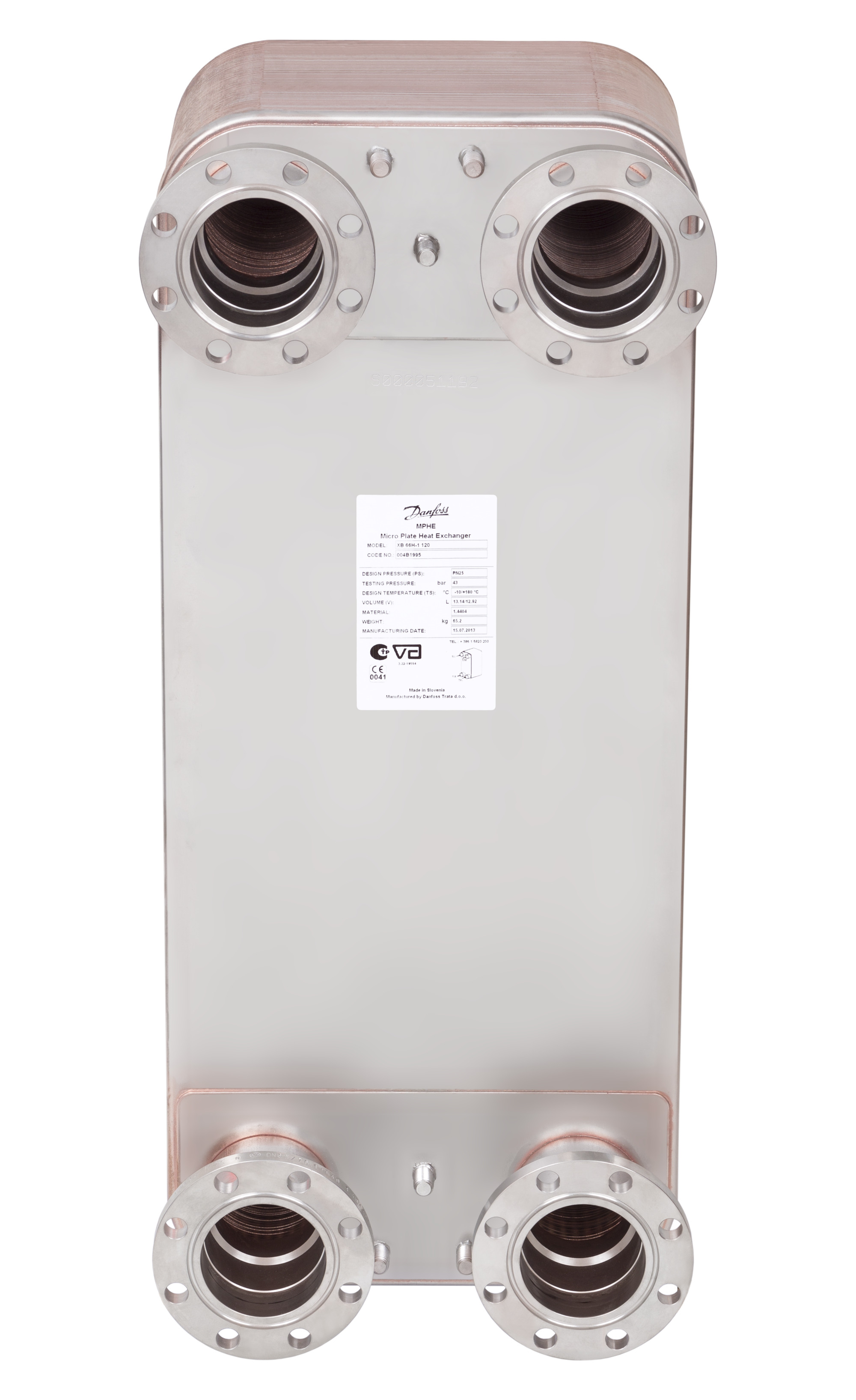 Danfoss Паяный пластинчатый теплообменник серии XB66 Фланцы XB66 DN 65 для СО 004B3546  - Вид №8
