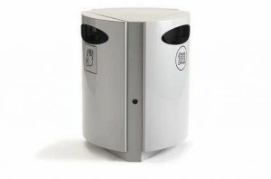 VESTRE Урна из оцинкованной стали с крышкой для улицы для раздельного сбора мусора Urban