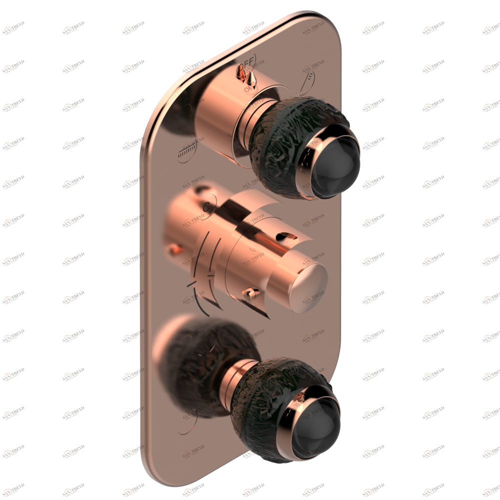 A2K-5540BE Внешняя часть с ручками регулировки для арт. G00-A00-5540AE Thg-paris Panthere с чёрным хрусталём Розовое золото A2K 5540BE CAT.F