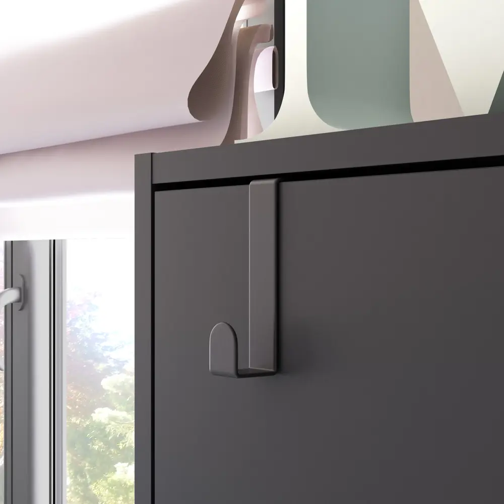 Крючок-вешалка дверной Spaceo KUB Paris цвет черный STLM-2112235 - Вид №1