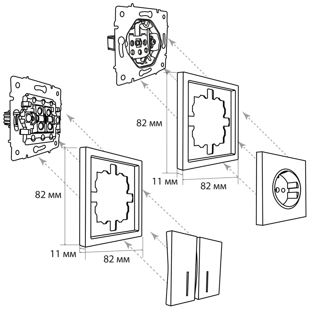 Выключатель встраиваемый Lezard Zima 3 клавиши цвет слоновая кость STLM-2077125 - Вид №6