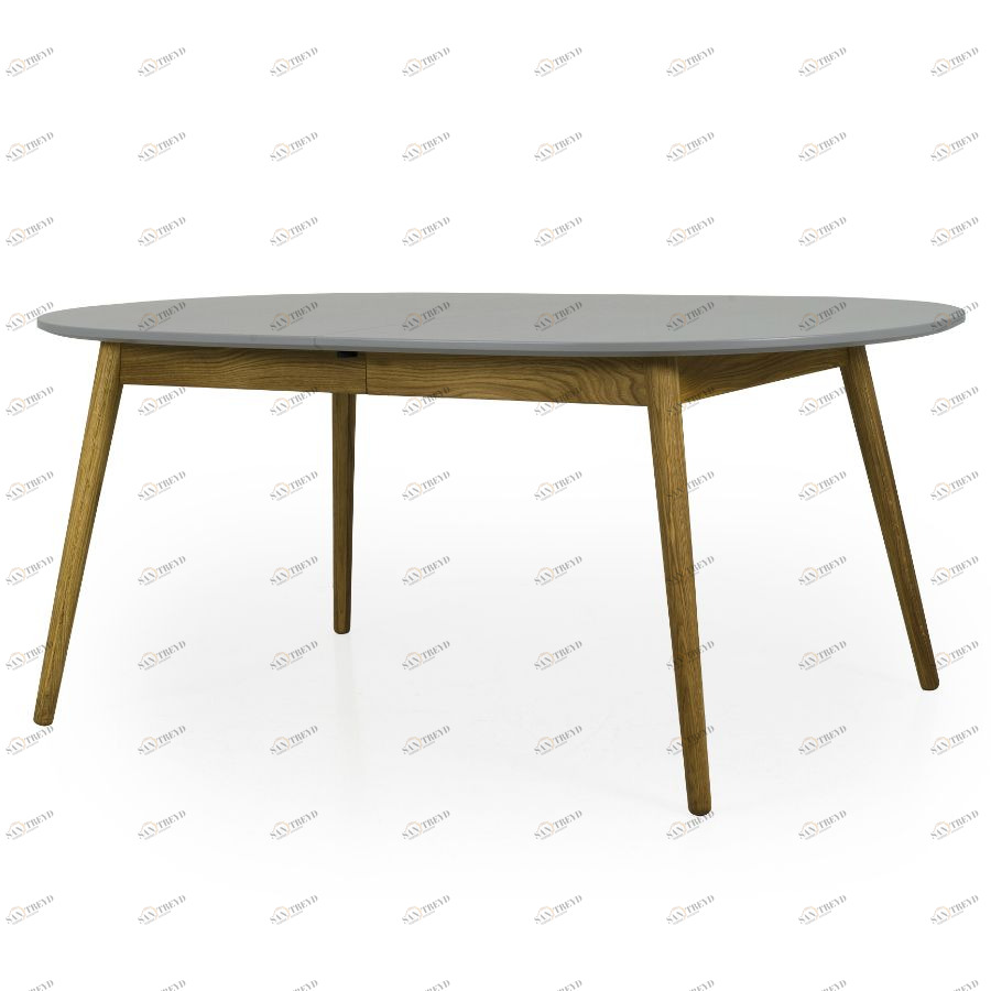 Стол овальный, раздвижной, Tenzo Dot, дуб, 75х180/230х105 см, серый 1686012