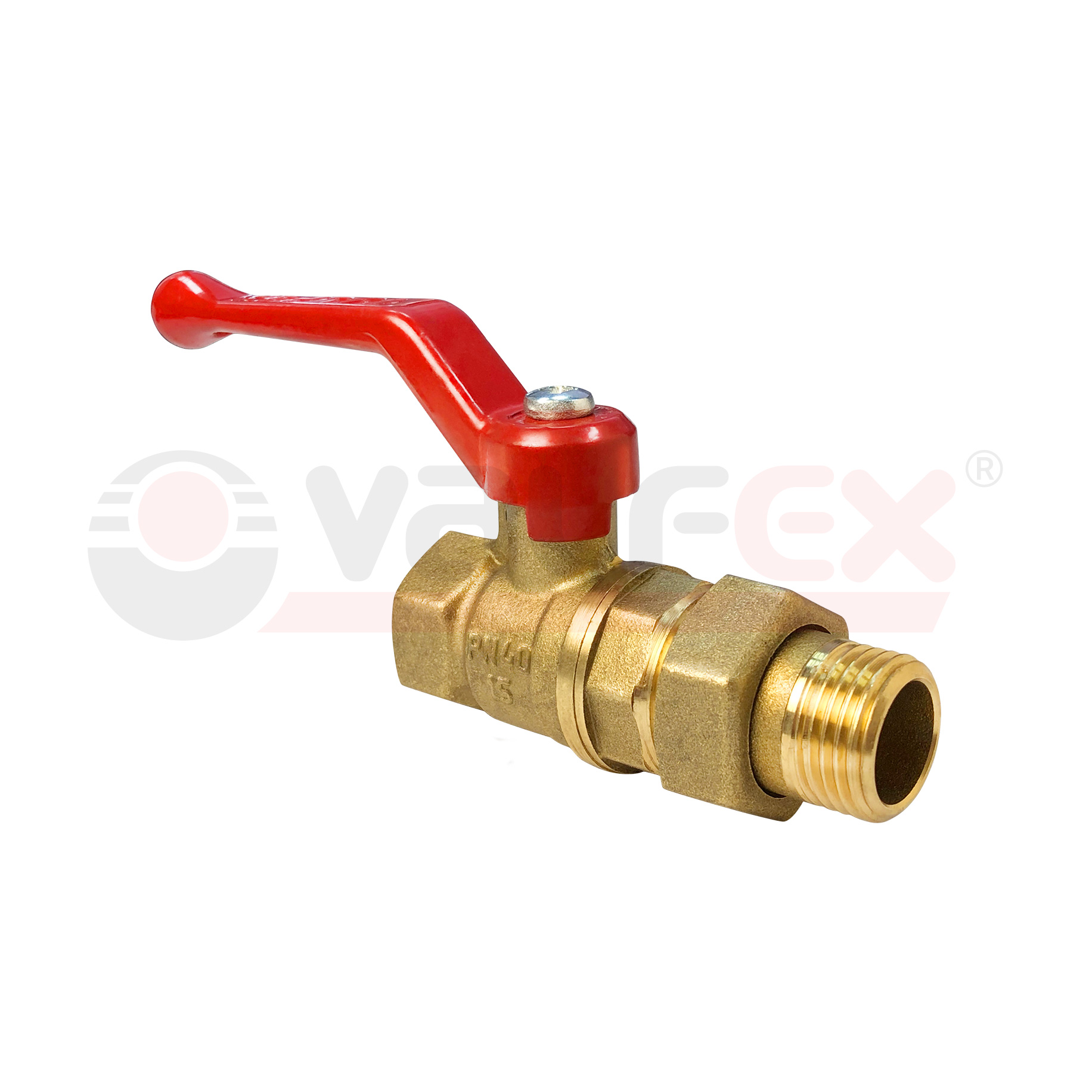 VF.225.LR1.012 Valfex Кран шаровой, с американкой, ручка-рычаг (внутр.-наруж.)  1/2" 