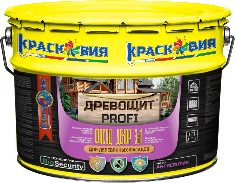 91592642 Краска фасадная Красковия Profi с защитой от плесени и грибка цвет дуб 8 л STLM-0857763