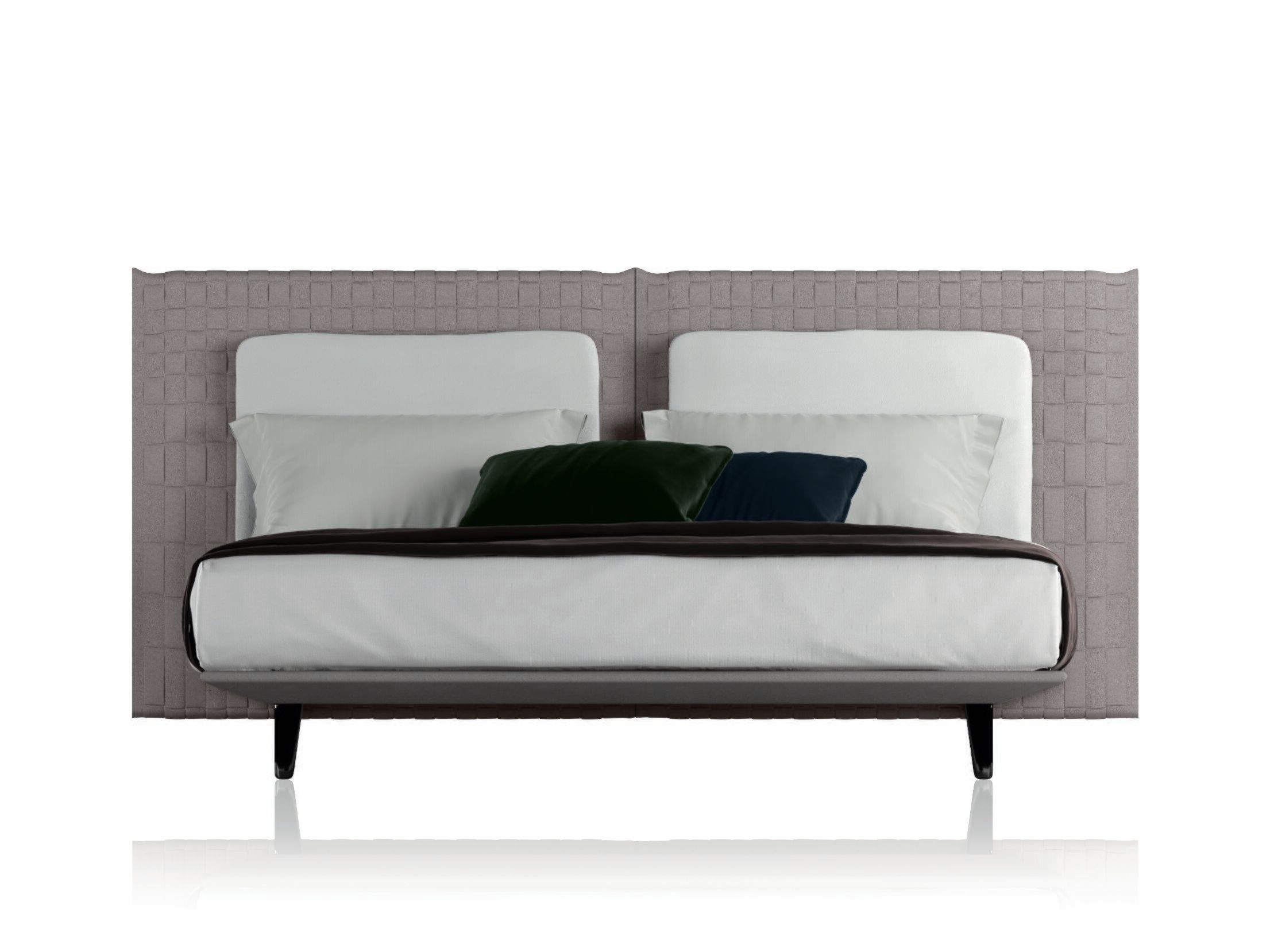 Двуспальная кровать из ткани с мягким изголовьем Natuzzi Italia кампус ARCH-00087685