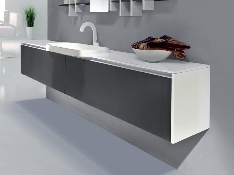 LASA IDEA Настенная тумба под умывальник с ящиками Metropolis sun-id-1500891 - Вид №1