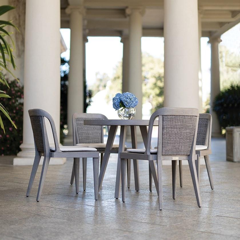 JANUS et Cie Круглый садовый стол из тика с керамической вставкой Rock garden sun-id-1441983 - Вид №3