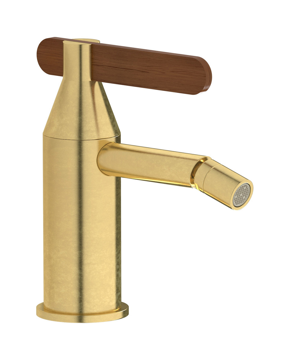 Смеситель для биде на 1 отверстие в комплекте с донным клапаном. WE ARE IB oh305cs Natural Brass Soho