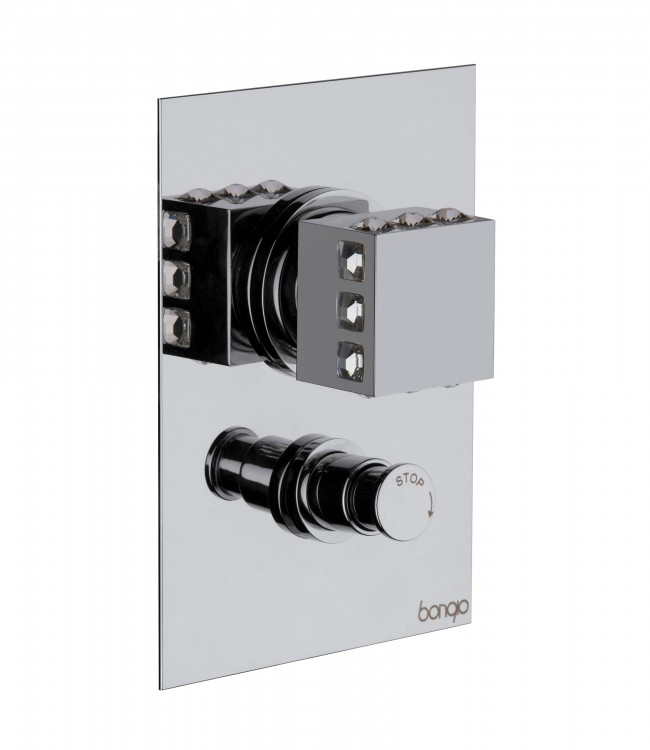 3P529 Встроенный миксер с автоматическим переключателем на 2 направления и прогрессивным картриджем. Bongio Pure Glam