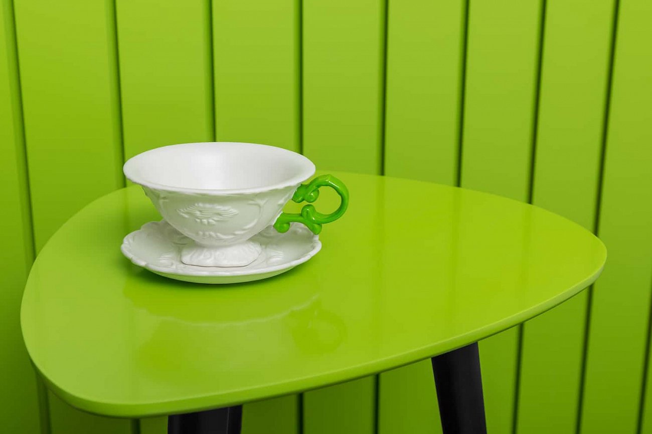 Кофейный столик с черными ножками кейл "Капля" WOODI  00-3966164 Зеленый  - Вид №7