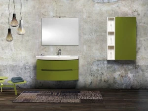 Mobiltesino Отдельная лакированная тумба под умывальник с зеркалом Drop