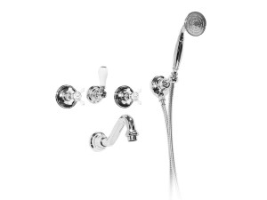 Встраиваемая настенная ванна с ручным душем