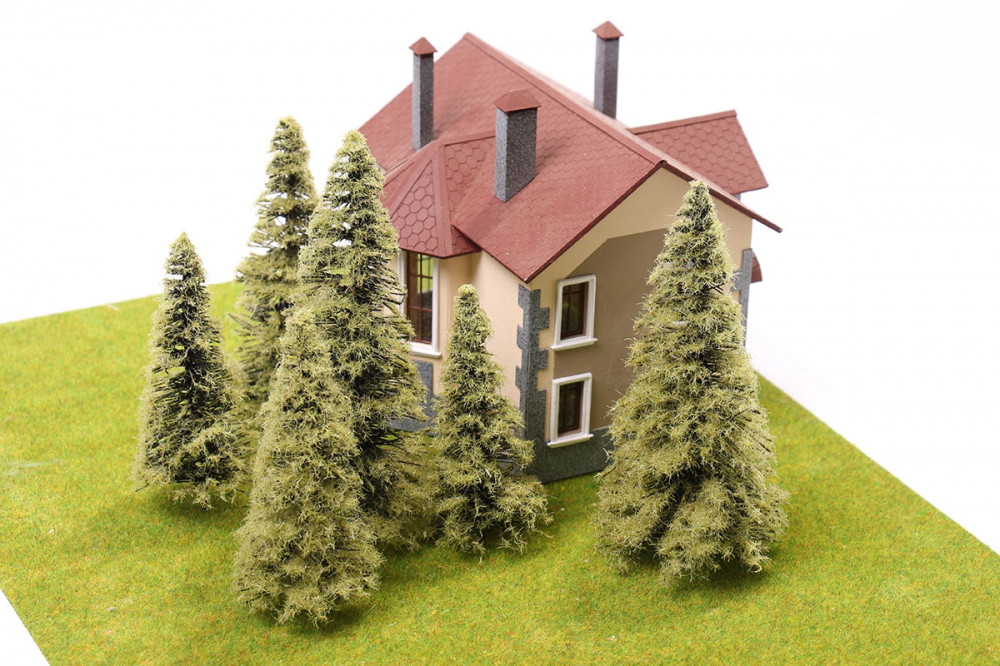 011-ee-012 Набор моделей "Мохнатая ель" для макета 10-15 см 5 шт. Morrison 