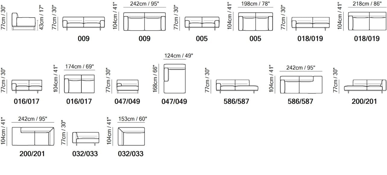 Модульный угловой диван из ткани Natuzzi Italia кендо ARCH-00124059 - Вид №12