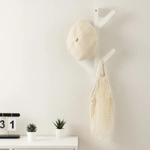Wooden tree wall hook pine white