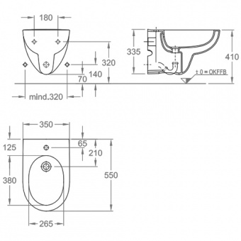 233040000 Биде подвесное  Keramag  - Вид №1