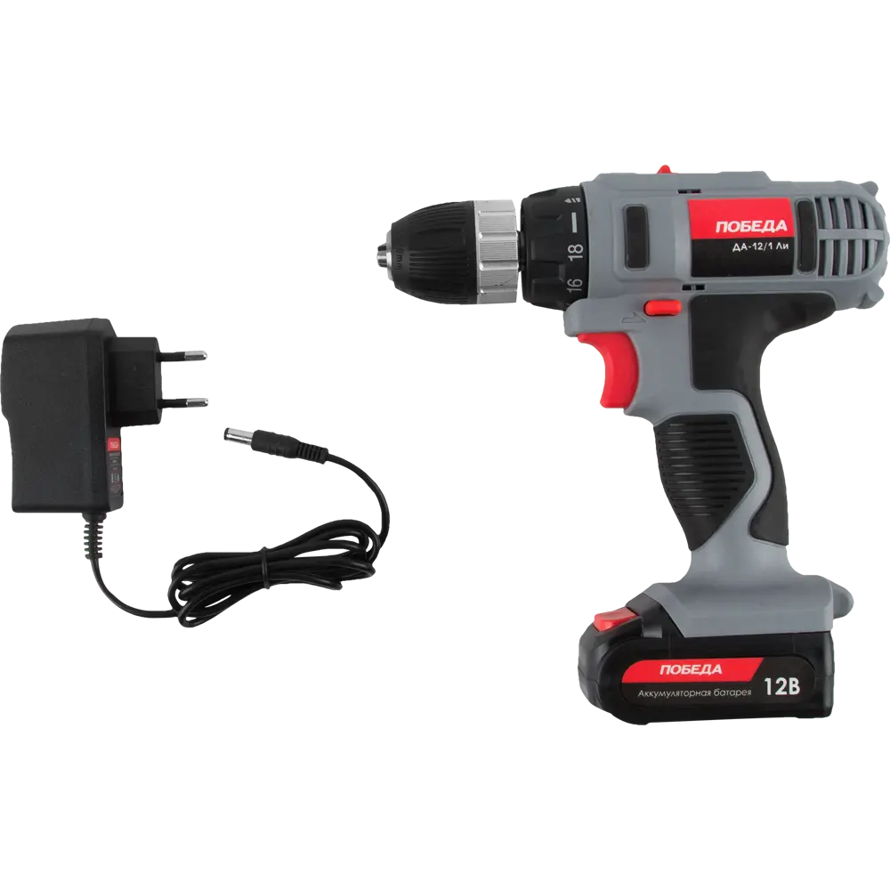 Дрель-шуруповерт аккумуляторная Победа ДА-12/1ЛИ, 12В Li-ion 1.5 Ач STLM-2018461 - Вид №4