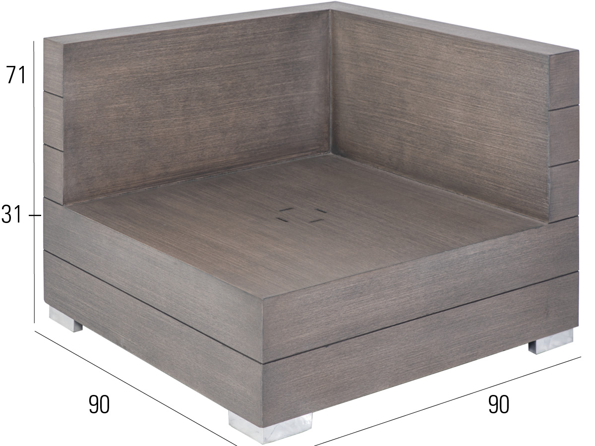 72.00.0581 Серый угловой модуль Long Island Stone Mbm - Вид №2