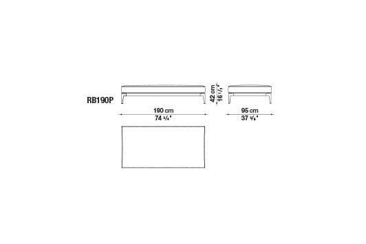 Ткань прямоугольный сад пуфик B&B Italia Outdoor смородина ARCH-00042282 - Вид №4