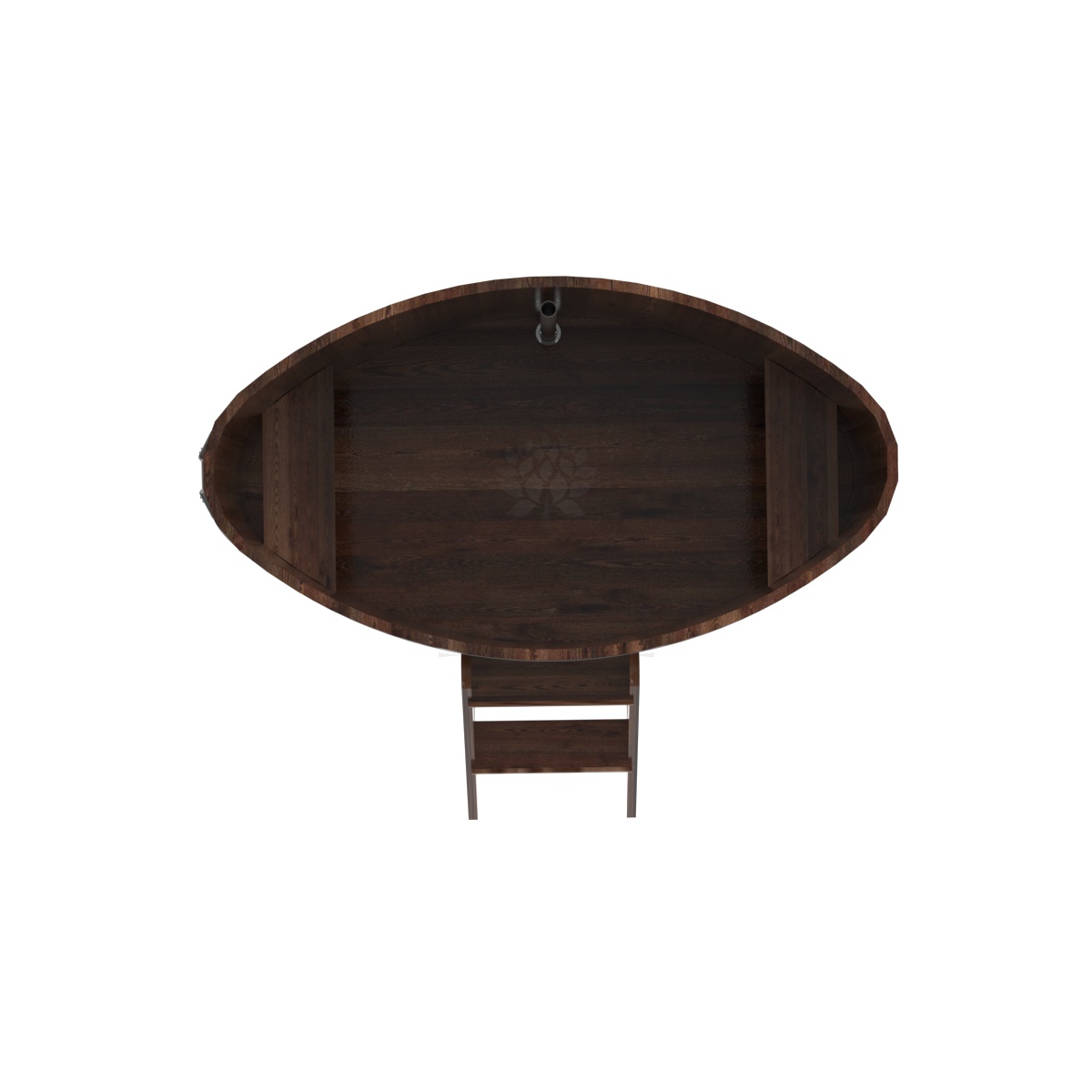 1159 Купель овальная из лиственницы 0,92х1,66х1,0 морёная премиум Alyarus  - Вид №4